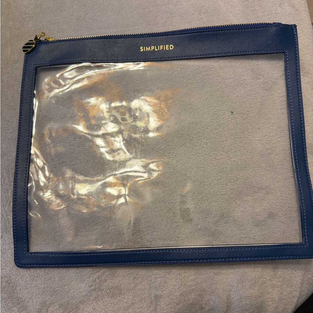 Navy Blue Transparent Toiletry Bag by Simplified